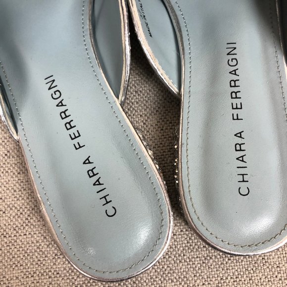 Chiara Ferragni Italy Wink Mules Silver 7 - Picture 8 of 9